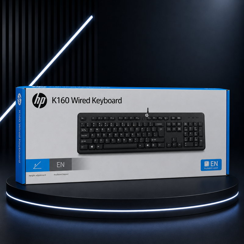 HP K160 Wired Keyboard – Full-Size USB Keyboard with Numeric Keypad